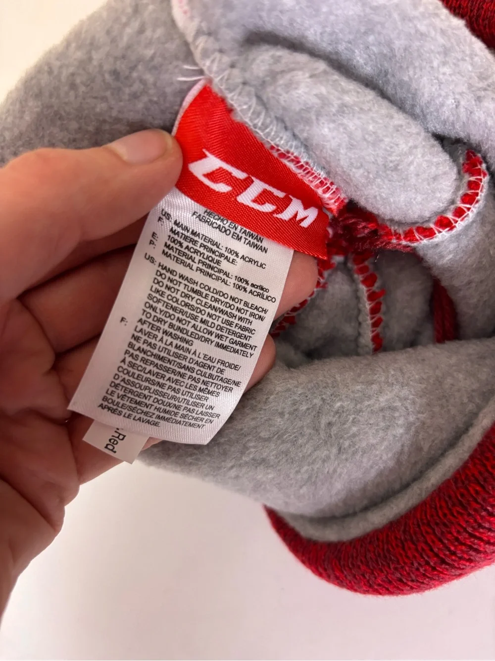 New CCM Youth Red Gradient Youth Pom Winter Beanie Hat